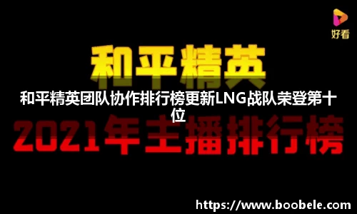 和平精英团队协作排行榜更新LNG战队荣登第十位